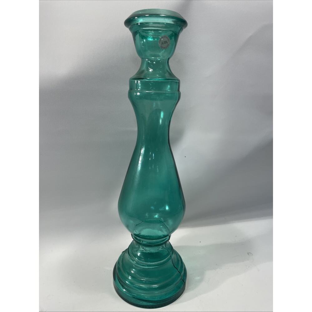 Rare Green Vidrios San Miguel Recycled Glass Decorative Vase Spain 21.5" Tall